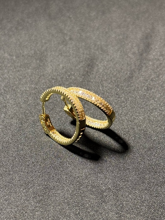 Jewelry - Gold Plated Hoop Earrings - Elegant Women's Jewelry